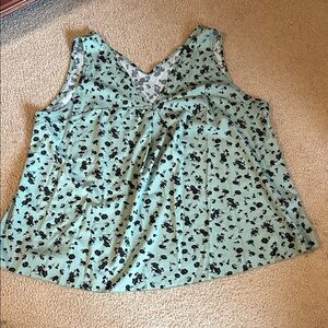 SHEIN Mint Green Floral Tank Top